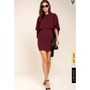 Burgundy Cape Dress